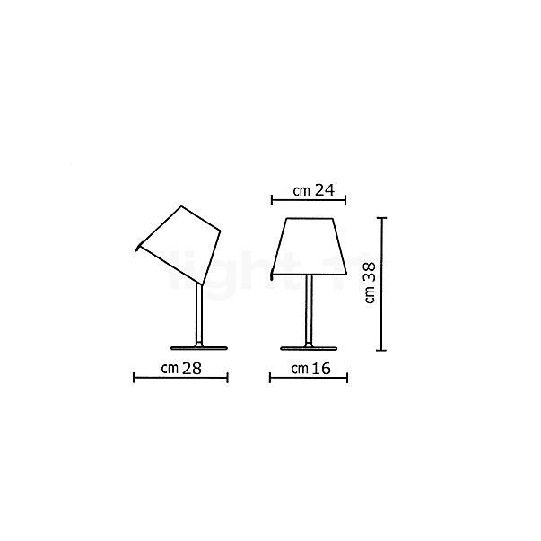 Artemide Melampo Notte bronce - alzado con dimensiones