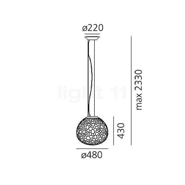 Artemide Meteorite Sospensione ø48 cm Skizze