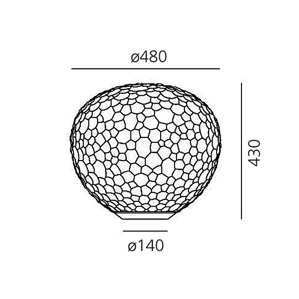 Artemide Meteorite Tavolo ø48 cm - dimbaar schets