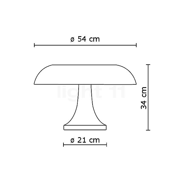 Artemide Nesso naranja - alzado con dimensiones