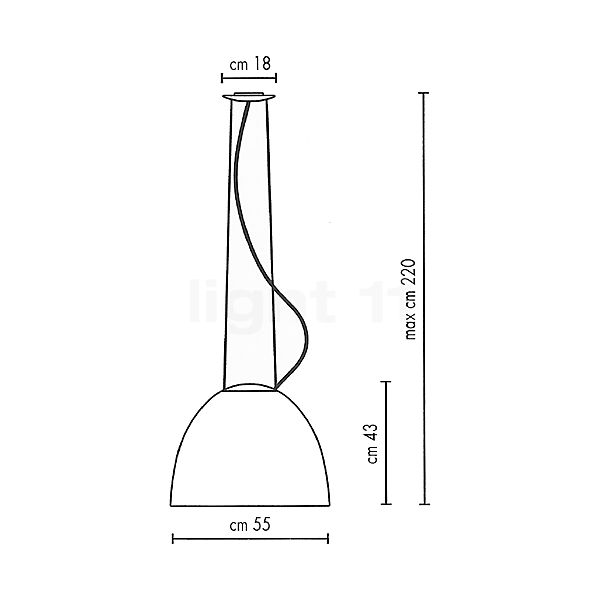 Artemide Nur Pendelleuchte schwarz glänzend Skizze