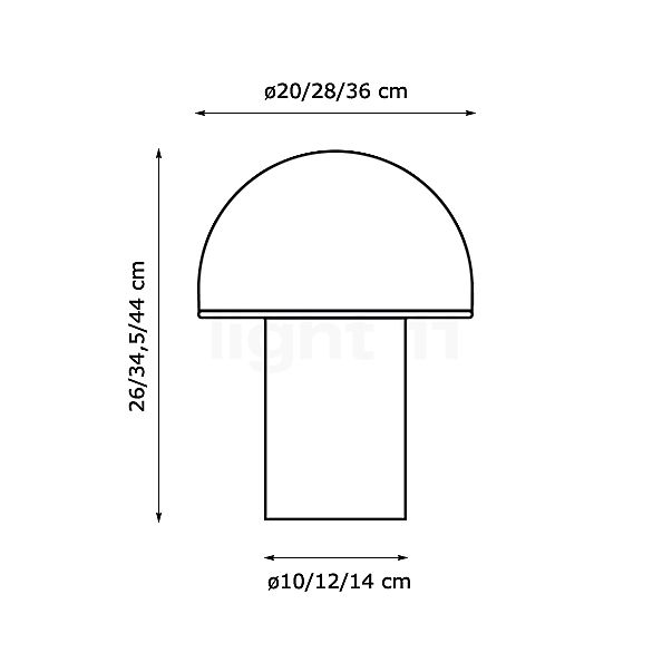 Artemide Onfale Tavolo grande , Venta de almacén, nuevo, embalaje original - alzado con dimensiones