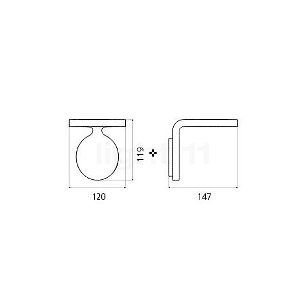 Artemide Rea Væglampe LED ø12 cm - hvid skitse