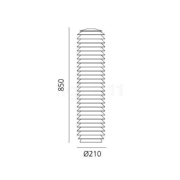 Artemide Slicing, sobremuro LED 85 cm - alzado con dimensiones