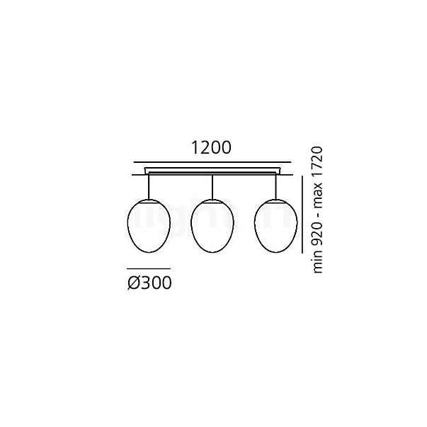 Artemide Stellar Nebula Pendant Light LED linear 3-flame sketch