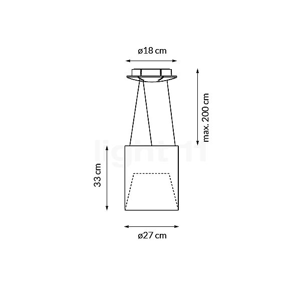 Artemide Tagora Hanglamp LED grijs/wit - ø27 cm schets