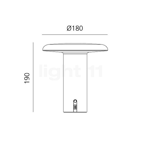 Artemide Takku Acculamp LED zwart , Magazijnuitverkoop, nieuwe, originele verpakking schets