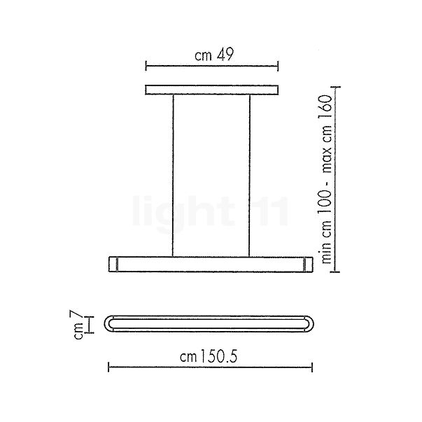 Artemide Talo Pendel LED sølv - omstillelig - 150 cm skitse