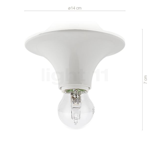 Measurements of the Artemide Teti white in detail: height, width, depth and diameter of the individual parts.