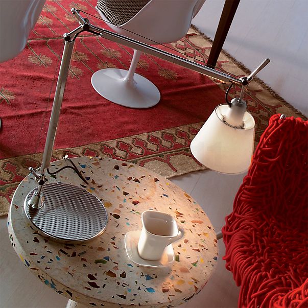 Artemide Tolomeo Basculante Tavolo parchment - with table base