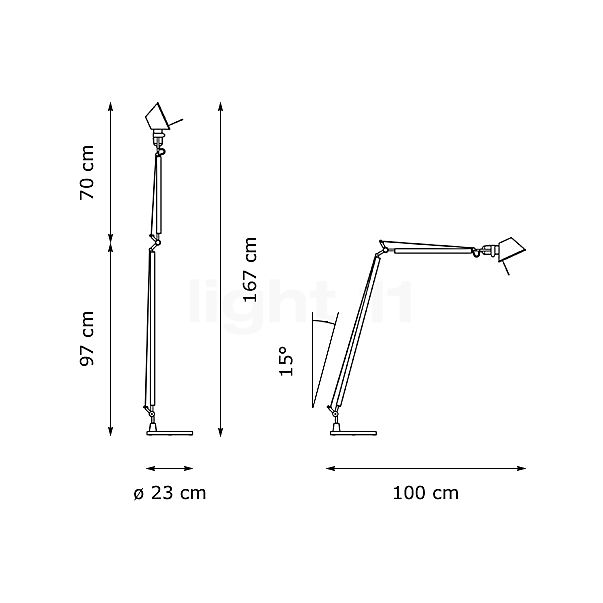 Artemide Tolomeo Lettura schwarz Skizze