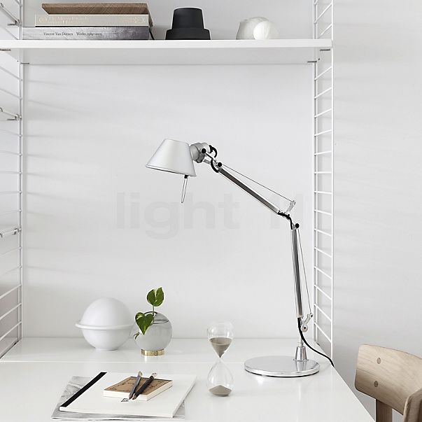 Artemide Tolomeo Micro Tavolo LED aluminium - 3,000 K - with table base