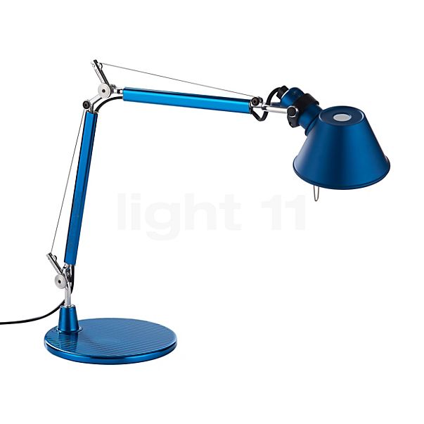 Artemide Tolomeo Micro Tavolo azul - con pie de la lámpara