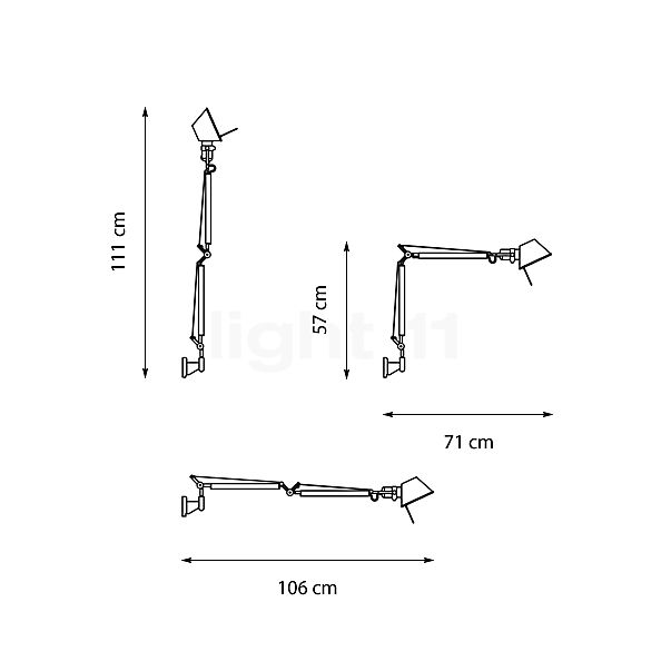 Artemide Tolomeo Mini Parete blanc - vue en coupe