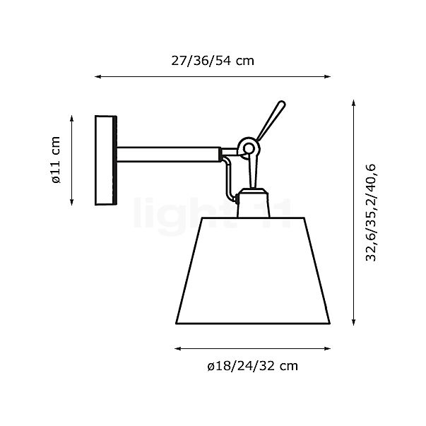 Artemide Tolomeo Parete Diffusore satin, ø32 cm sketch