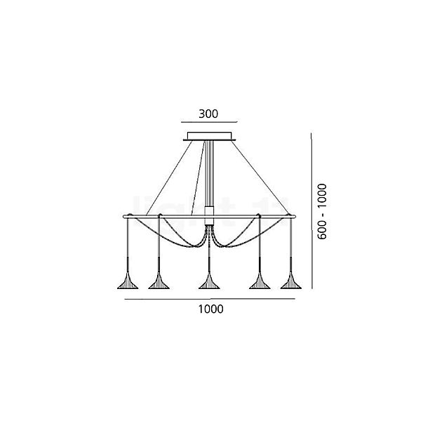 Artemide Unterlinden Hanglamp LED aluminium - 3.000 K schets