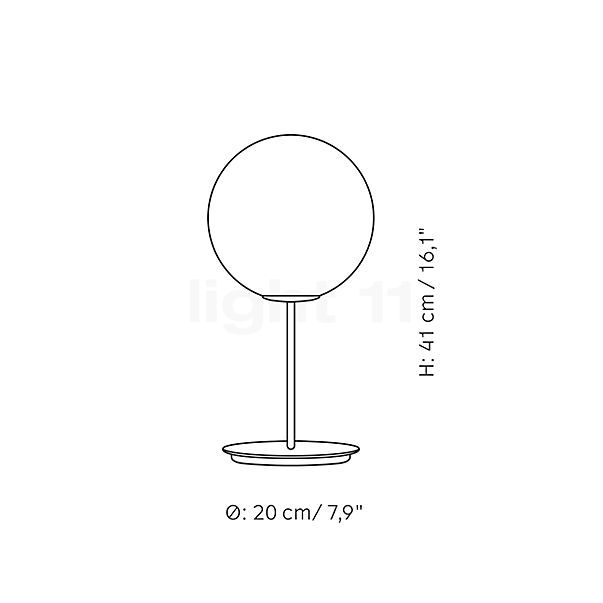 Audo Copenhagen TR Bulb Table Lamp brass/opal matt , discontinued product sketch