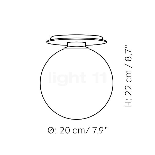 Audo Copenhagen TR Bulb Wall-/Ceiling Light brass/opal matt , discontinued product sketch