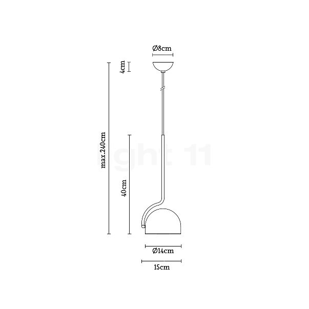 B.lux Bowee S1 Hanglamp LED 1-licht beige schets