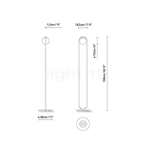 B.lux C_Ball Gulvlampe sort skitse