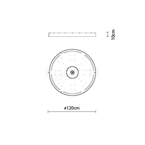 B.lux Castle Ceiling Light LED oak - ø120 cm sketch