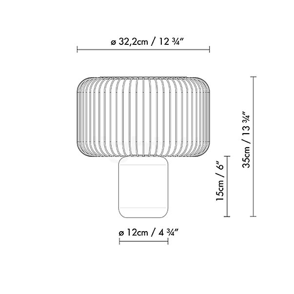 B.lux Keshi Lampe de table LED 30 cm - vue en coupe
