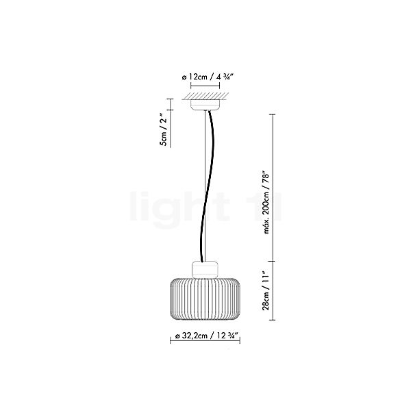 B.lux Keshi Pendant Light LED ø30 cm , discontinued product sketch