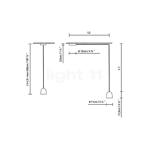 B.lux Speers Pendant Light LED black/copper, dimmable sketch