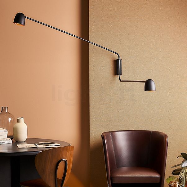 B.lux Speers arm Wall Light LED 2 lamps black/copper - shade S