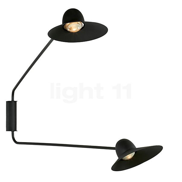 B.lux Speers arm Wandlamp LED 2-lichts zwart - lampenkap L