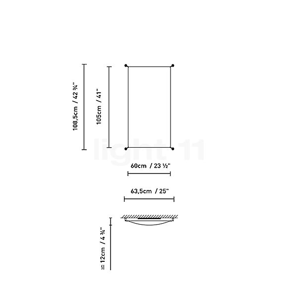 B.lux Veroca 4 Wand-/Plafondlamp LED wit schets