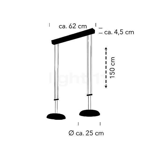 Bankamp Bowl Lampada a sospensione LED 2 fuochi ottone opaco - vista in sezione