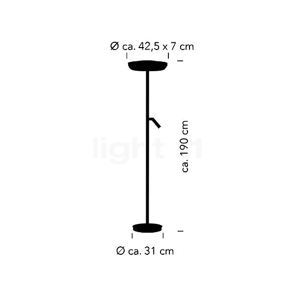 Bankamp Cielo Gulvlampe LED 2-flammer bronze mat skitse