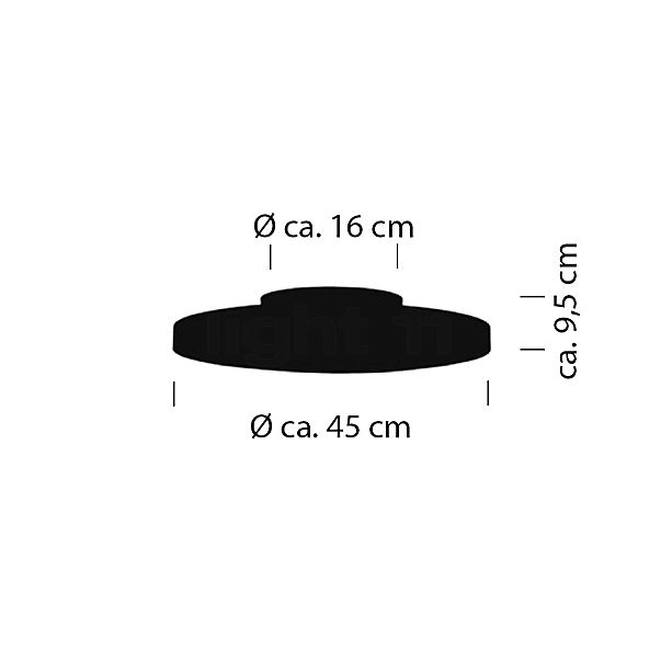 Bankamp Cona Deckenleuchte LED schwarz - ø45 cm Skizze