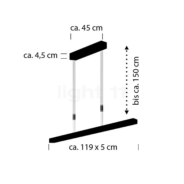 Bankamp Gem Hanglamp LED nikkel mat schets