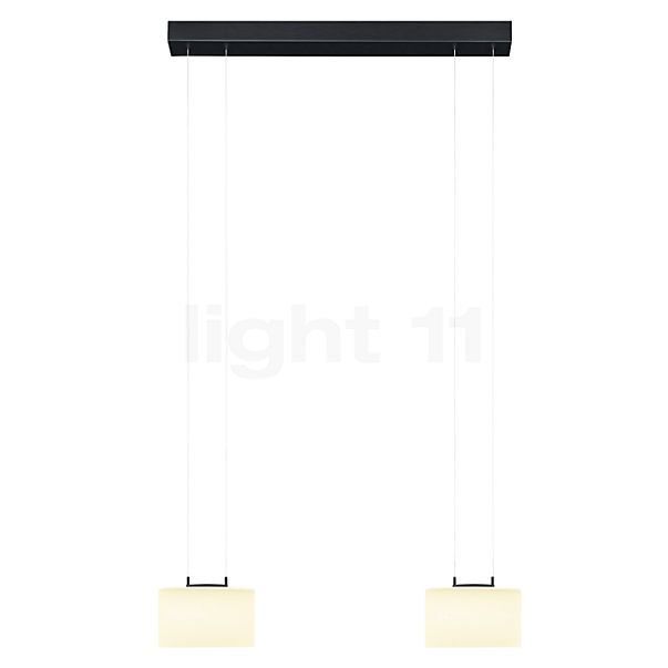 Bankamp Grand Flex Pendelleuchte LED 2-flammig schwarz eloxiert/Glas opal - ø20 cm
