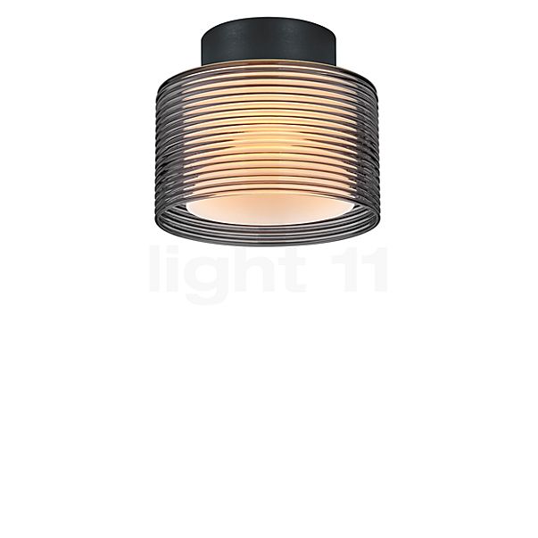 Bankamp Grand Lampada da soffitto LED antracite opaco/vetro Groove - ø20 cm