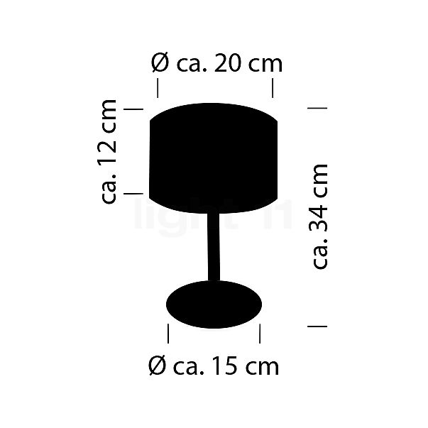 Bankamp Grand Lampe de table LED anthracite mat/verre noir/doré - vue en coupe