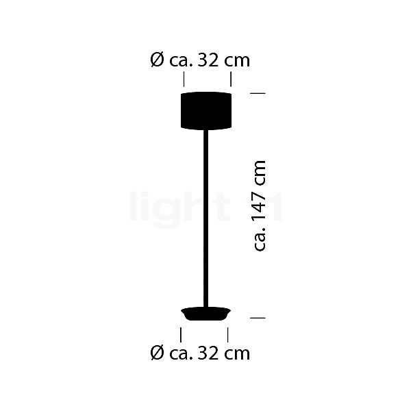 Bankamp Grazia Stehleuchte LED nickel matt Skizze