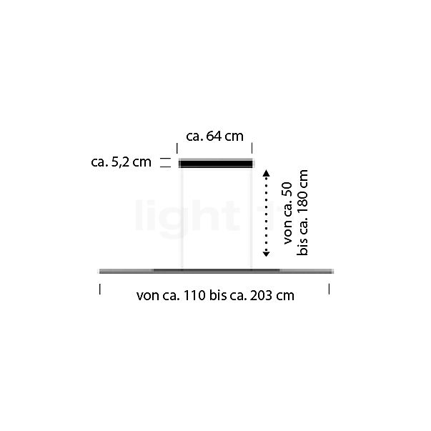 Bankamp Lightline 3 Flex Pendant Light LED Up & Downlight anthracite matt sketch