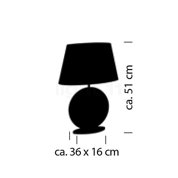 Bankamp Mali Tischleuchte blattgoldoptik, 52 cm Skizze