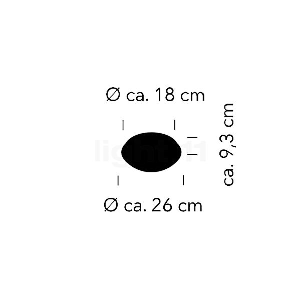 Bankamp Nurglas Deckenleuchte weiß - ø40 cm - Halbkugel Skizze