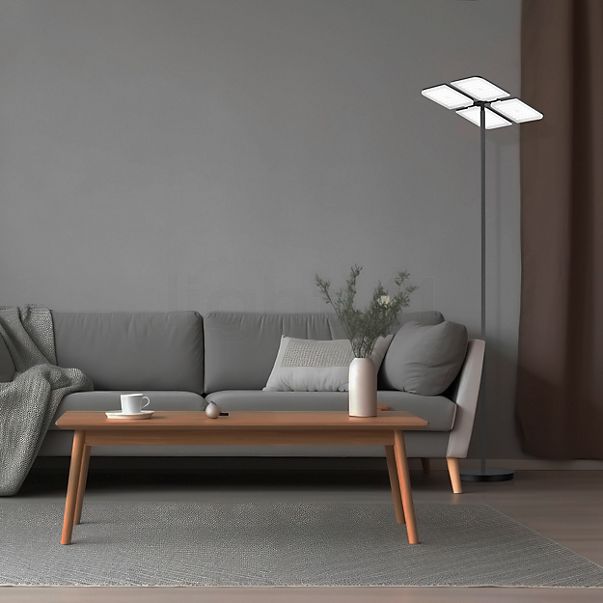 Bankamp Quadro Vloerlamp LED 4-lichts antraciet mat