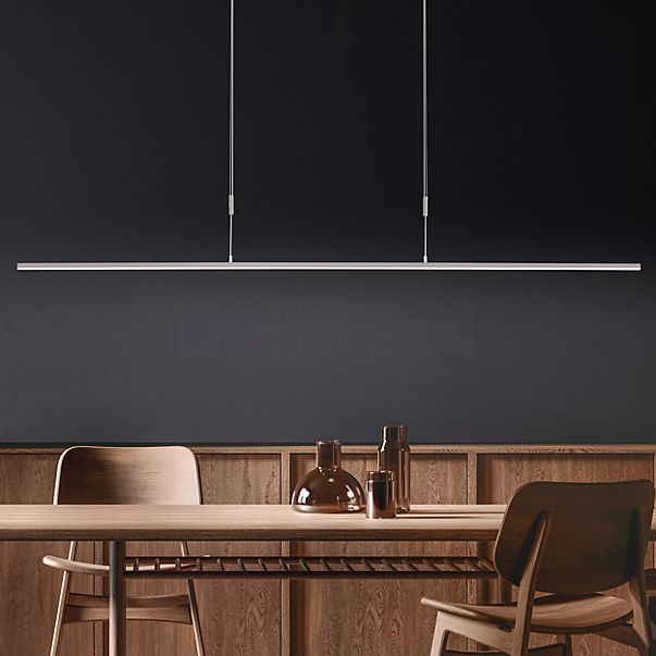 Bankamp Slim Hanglamp LED nikkel mat - 128 cm