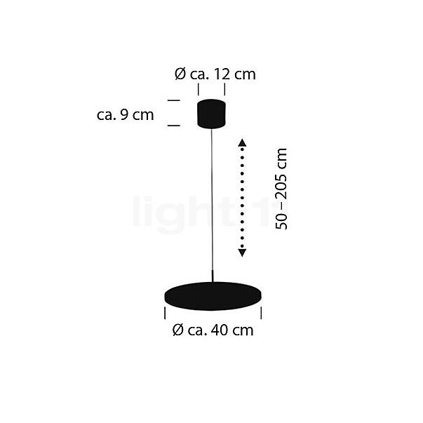 Bankamp Solid Hanglamp LED zwart schets