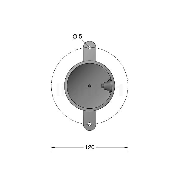 Bega 10415 - Boîtier d'encastrement aluminium - 10415 - vue en coupe