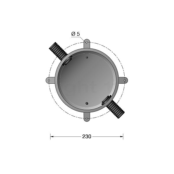 Bega 10429 - Boîtier d'encastrement aluminium - 10429 - vue en coupe