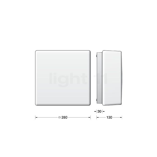 Bega 12148 Applique/Plafonnier LED blanc - 12148K3 - vue en coupe