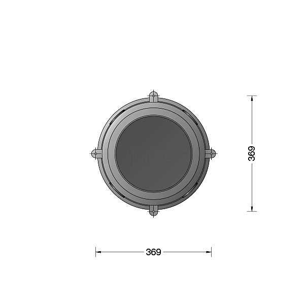 Bega 13028 - Boîtier d'encastrement aluminium - 13028 - vue en coupe