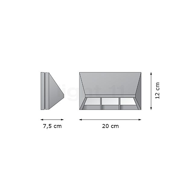 Bega 22172 - Lampada da parete LED grafite - 22172K3 - vista in sezione